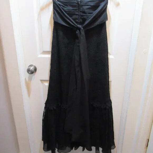 Blacklist Lip Service Lace Crochet Maxi Skirt, Ruffles Witchy Goth Rare Black - Picture 9 of 17